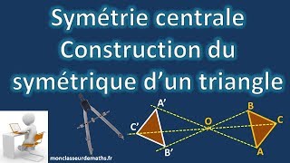 Symétrie centrale  Symétrique dun triangle [upl. by Salema]