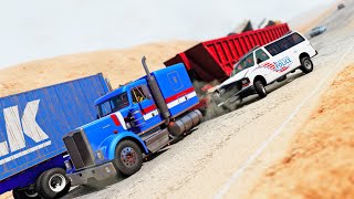 BeamNG Drive  Police vs BigRig 3 Running For The Border [upl. by Llaccm]