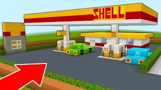 Minecraft Tutorial How To Make A Shell Gas Station quotPetrol Station Tutorialquot 2020 City Build [upl. by Skiest]