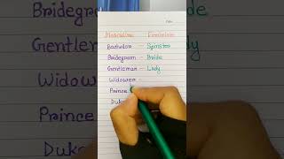 Masculine amp feminine shortvideo english englishgrammar [upl. by Tryck]