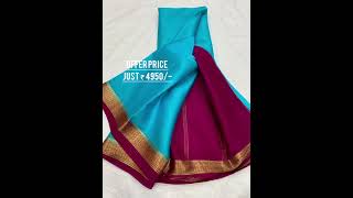 🦋pure mysore silk crape saree 🦋 just ₹ 4950 🥰🥰🥰 [upl. by Stevens]