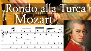 RONDO ALLA TURCA Turkish March  Mozart  Full Tutorial with TAB  Fingerstyle Guitar [upl. by Crotty]