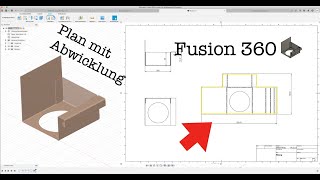 Fusion 360 Fachzeichnung mit Abwicklung erstellen [upl. by Dennett648]