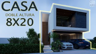 🔴🏡ESPECTACULAR CASA MODERNA EN 8x20 CON DOBLE ALTURA Y ESPACIO ABIERTO  3 RECÁMARAS Y SALA DE TV [upl. by Qifar684]