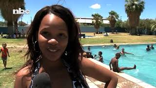 Keetmanshoop residents cool off summer temperatures at the local swimming pool NBC [upl. by Hansen]