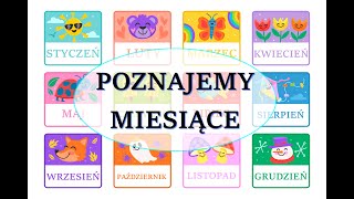 Poznajemy miesiące Nazwy miesięcy po polsku Edukacyjne karty pracy Nauka dla przedszkolaka [upl. by Dasha652]