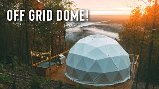 450sqft Off Grid Glamping Dome  Airbnb Geodesic Dome Tour [upl. by Notniw390]