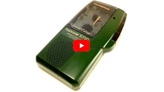 Olympus Pearlcorder S710 Special Edition Handheld Microcassette Voice Activated Recorder VCVA Green [upl. by Adleremse546]