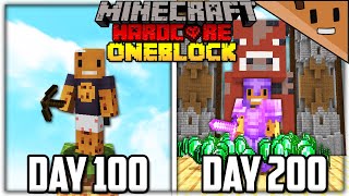 I Survived 200 Days on ONE BLOCK in Hardcore Minecraft Heres What Happened [upl. by Moitoso178]