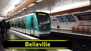 Metro Station Belleville  Paris 🇫🇷  Walkthrough 🚶 [upl. by Ativahs]