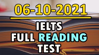 IELTS READING PRACTICE TEST 2021 WITH ANSWERS  06102021 [upl. by Philana]