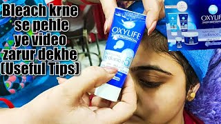 How to do bleach professionally  with useful tips  Oxylife Natural radiance cream bleach [upl. by Susejedairam491]