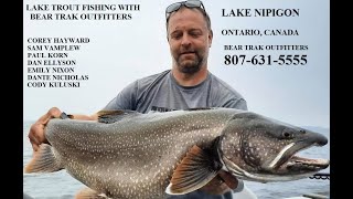 Lake Trout Fishing Lake Nipigon in Ontario Canada with Bear Trak Outfitters using Down Riggers [upl. by Fraya369]