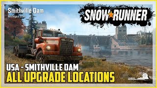 SnowRunner All Upgrade Locations Smithville Dam Michigan [upl. by Retnyw]