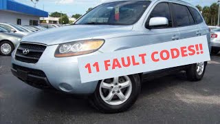 2007 Hyundai Santa Fe 11 fault codes [upl. by Kilar145]