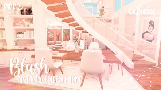 ROBLOX  Bloxburg Blush Aesthetic Eco Family MansionHouse Part 2  Speedbuild amp Tour  cxlixia [upl. by Ronyar]