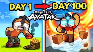 I Survive 100 DAYS in Avatar the Last Airbender Minecraft [upl. by Fredela]