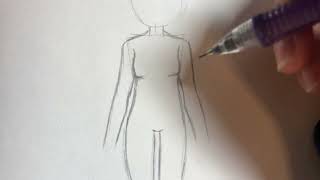 How to draw Anime Girl Full Body EASY TUTORIAL [upl. by Mobley895]