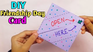 Last Minute Friendship Day Card Idea With White Paper  Handmade Friendship Day Gift Card Idea [upl. by Rivard]