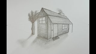 Comment dessiner une maison avec 2 points perspectives  3d [upl. by Dewhurst696]