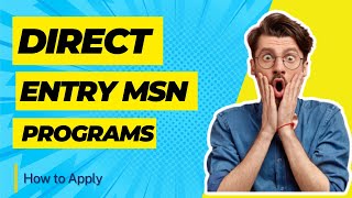 Online Direct Entry MSN Programs [upl. by Lirrad]