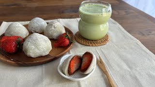 strawberry mochi recipe  ichigo daifuku [upl. by Oiril]