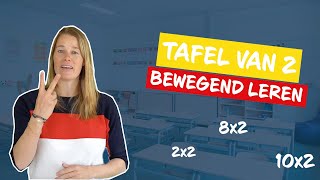 Tafel van 2  Tafels oefenen I Bewegend leren I De Fitste School [upl. by Onairda647]