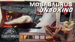 UNBOXING  MOSASAURUS  JURASSIC WORLD Mattel [upl. by Ateiram]