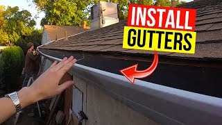 How To Install amp Pitch Rain Gutters Jonny DIY [upl. by Akzseinga]