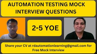 Testing Interview Questions  Automation Testing Interview  RD Automation Learning [upl. by Goddard559]