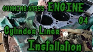 Cummins NT855 Engine Cylinder Liner Installation Episode 04 [upl. by Cecilius]