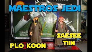 Maestros Jedis Plo Koon y Saesee Tiin figuras reseña hasbro disney star wars [upl. by Elexa411]