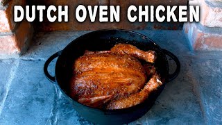 Dutch Oven Whole Roast Chicken  Cooking With Fire [upl. by Hoagland889]