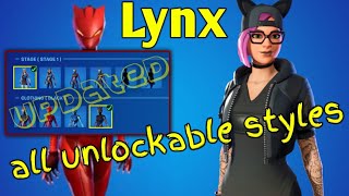 fortnite LYNX all unlockable styles  UPDATED [upl. by Savage]