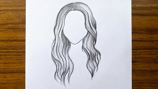 How to draw hair  How to draw realistic girl hair for beginners  Easy drawing for beginners [upl. by Cost]