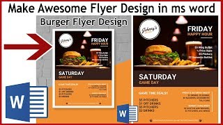 How to make Awesome Flyer Design using ms word  make flyer Design in ms word 2019  Word Tutorial [upl. by Philipines33]