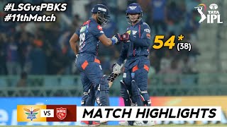 LSG vs PBKS 11th Match IPL 2024 Highlights  IPL Highlights 2024  LSG vs PBKS highlights today [upl. by Anotal721]