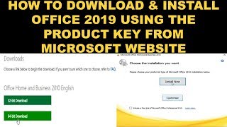 DOWNLOAD amp INSTALL OFFICE 2019 USING THE PRODUCT KEY FROM MICROSOFT [upl. by Vacuva]