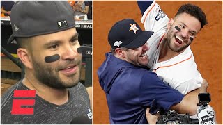 Jose Altuve Houston Astros react to making World Series  2019 MLB Postseason [upl. by Cohe]