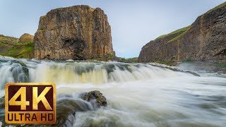 4K Waterfall  5 Hours Running Water White Noise  Nature Relaxation Video  Palouse Falls [upl. by Sherfield358]