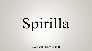 How To Say Spirilla [upl. by Aleicarg710]