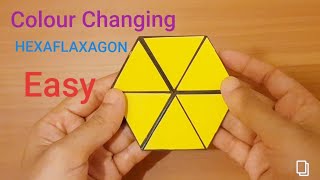 Hexaflexagon  Colour changing Hexagon Tutorial  Paper toys  DIY Easy Paper Flexagon [upl. by Ahsiekrats]