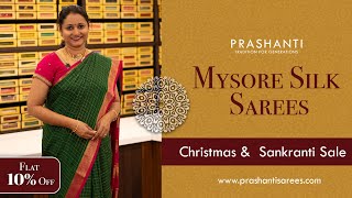 Mysore Silk Sarees  Flat 10 Off  Prashanti  8 Jan 2024 [upl. by Putnem]