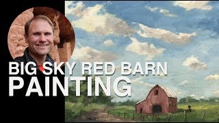 Big Sky Red Barn Painting Demonstration [upl. by Moreland333]