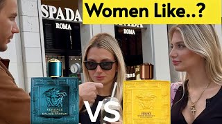 Women React to NEW Versace Eros Energy VS Versace Eros EDP [upl. by Tammie814]