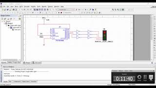 Single traffic light simulation in Multisim using PIC Microcontroller PIC16f84A Assembly Language [upl. by Gipson]