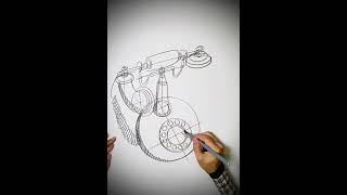 Sketching an old style telephone [upl. by Urian]