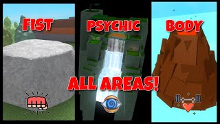 ALL TRAINING AREAS IN SUPER POWER TRAINING SIMULATOR  ROBLOX [upl. by Yug]