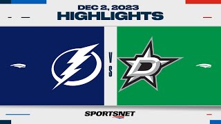 NHL Highlights  Lightning vs Stars  December 2 2023 [upl. by Nahtanohj]