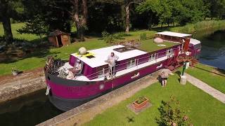 Navigation sur le canal de Nantes à Brest avec la péniche Orphée [upl. by Aspa]